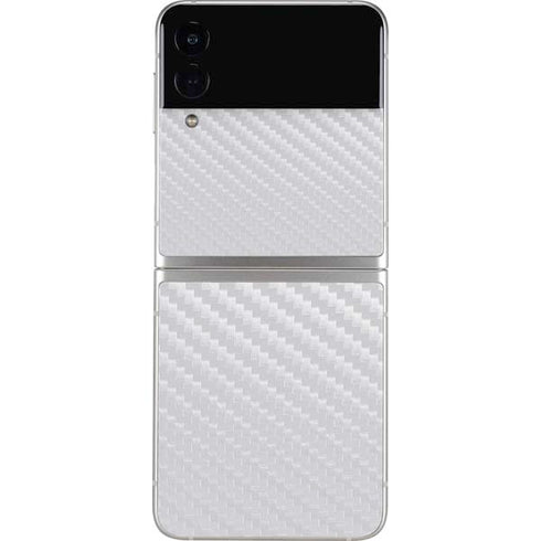 White Carbon Fiber Specialty Texture Material Galaxy Z Flip4 5G Skin